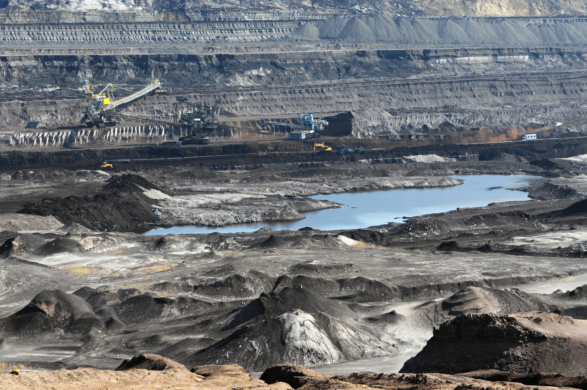 coal mine with a Bucket-wheel excavator