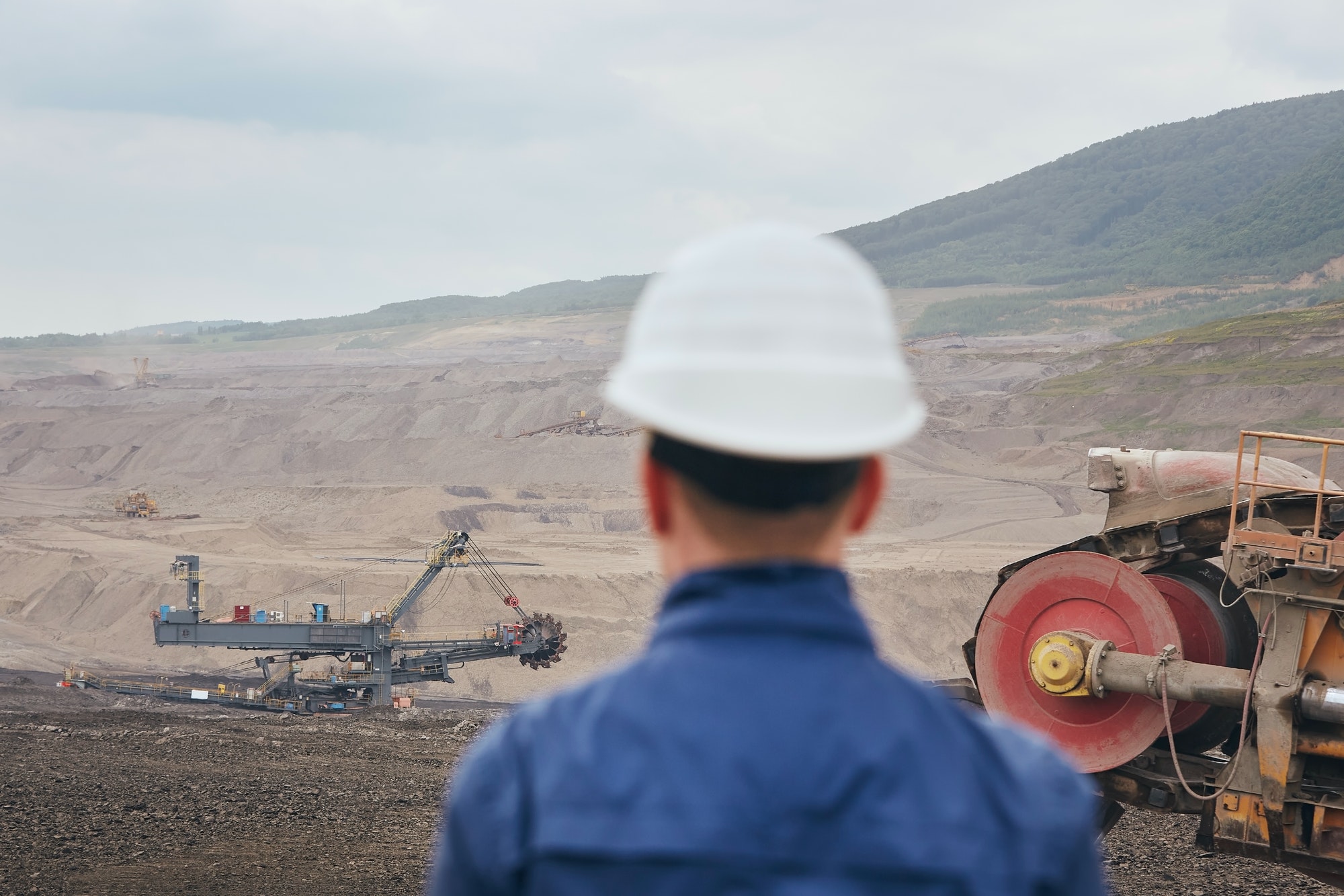 Coal mining in surface mine